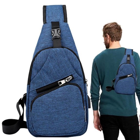 Waterproof Sling Bag For Men Women Crossbody Chest Bag Daypack Lightweight Multipurpose Shoulder Bag Backpack With USB Port