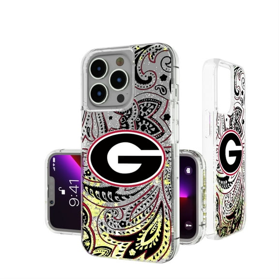 Georgia Bulldogs iPhone Glitter Paisley Design Case