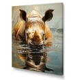 thumbnail image 2 of Designart "Rhinoceros Rejuvenating Plunge In Liquid I" Bathroom Wall Art Living Room, 2 of 7