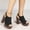 Black, variant on Ladies' High Heeled Sandals Fashionable Women's Frosted Slippers Thick Sole Thick Heel High Heeled Shoes