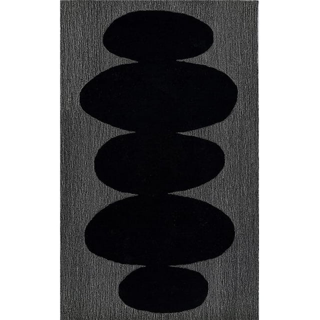 Momeni SIMBASIM-9BLK2680 Tapis de Course Contemporain Touffeté à la Main de 6 Po x 8 Pi&44; Noir