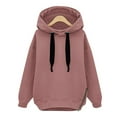 thumbnail image 2 of jjayotai Women's Hoodie Pullover, Side Zipper Hooded Warm Hoodie Casual Fashion Solid Color Drawstring Sweatshirt, 2 of 5