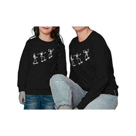 

Cathery Halloween Sweatshirt Mommy and Me Matching Outfits Crewneck Long Sleeve Pullover Tee Tops Fall Winter Clothes