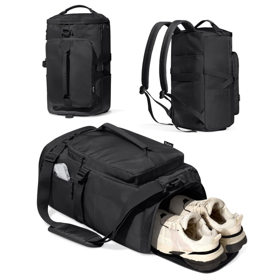 ZHANGJIA Gym Bag for Women with Shoe Compartment and Wet Pocket Convertible Gym Backpack workout Duffel Bag Multiple Pockets 30L