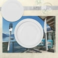 thumbnail image 3 of Ambesonne Summer Place Mats Set of 4, Lake Sea View Holiday, Standard Size, Blue White and Green, 3 of 6