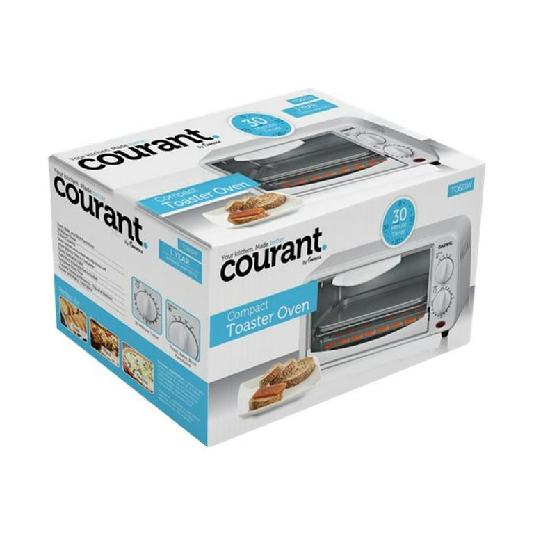 Courant 2-Slice Compact Toaster Oven, Toast, Bake, and Broil 