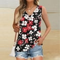 thumbnail image 1 of Débardeur Imprimé Sans Manches à Col en V Décontracté pour Femme Blouse Tendance, 1 of 5
