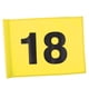 thumbnail image 4 of Bandera de golf numerada profesional de nailon para putting green, ideal para practicar en el patio. Amarillo con el número 18, 4 of 7