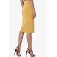 thumbnail image 4 of TheMoogan Jupe Crayon Midi Élastique Taille Haute en Tricot Extensible pour Bureau Femme, 4 of 7