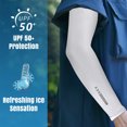 thumbnail image 5 of AUXDIQ 1 Pair Compression Arm Sleeves Men Women UV Sun Protection Cooling Sleeves Sports Compression Sleeves White, 5 of 5