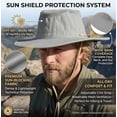 thumbnail image 2 of Tirrinia Fishing Hiking Hat for Women Safari Sun Hat Wide Brim Camping Hiking Fishing Hunting Boating Safari Cap with Adjustable Drawstring Boonie UPF 50+ Grey, 2 of 9