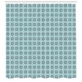 thumbnail image 3 of Navy and Teal Shower Curtain, Floral Design with Squares Rhombuses and Dots Abstract Geometric Pattern, Fabric Bathroom Set with Hooks, 69W X 75L Inches Long, Multicolor, by Ambesonne, 3 of 3