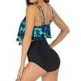 thumbnail image 4 of AMERTEER Women Two Pieces Bathing Suit Top Ruffled With High Waisted Bottom Bikini Set, 4 of 6