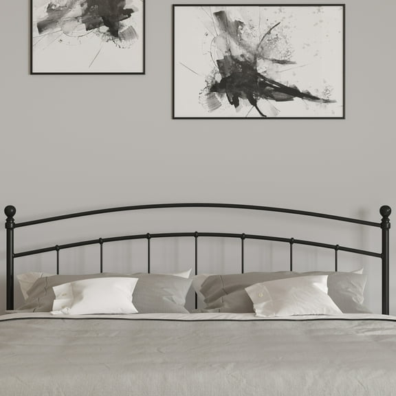 Merrick Lane Metal King Size Headboard Contemporary Arched Headboard With Adjustable Rail Slots