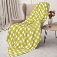 thumbnail image 3 of Rateoe Yellow Checkboard Pattern Flannel Throw Blanket, Ultra-soft Blanket for Bed, Couch, Car, Hypoallergenic Anti-pilling blanket-80"x60"(Vertical), 3 of 6