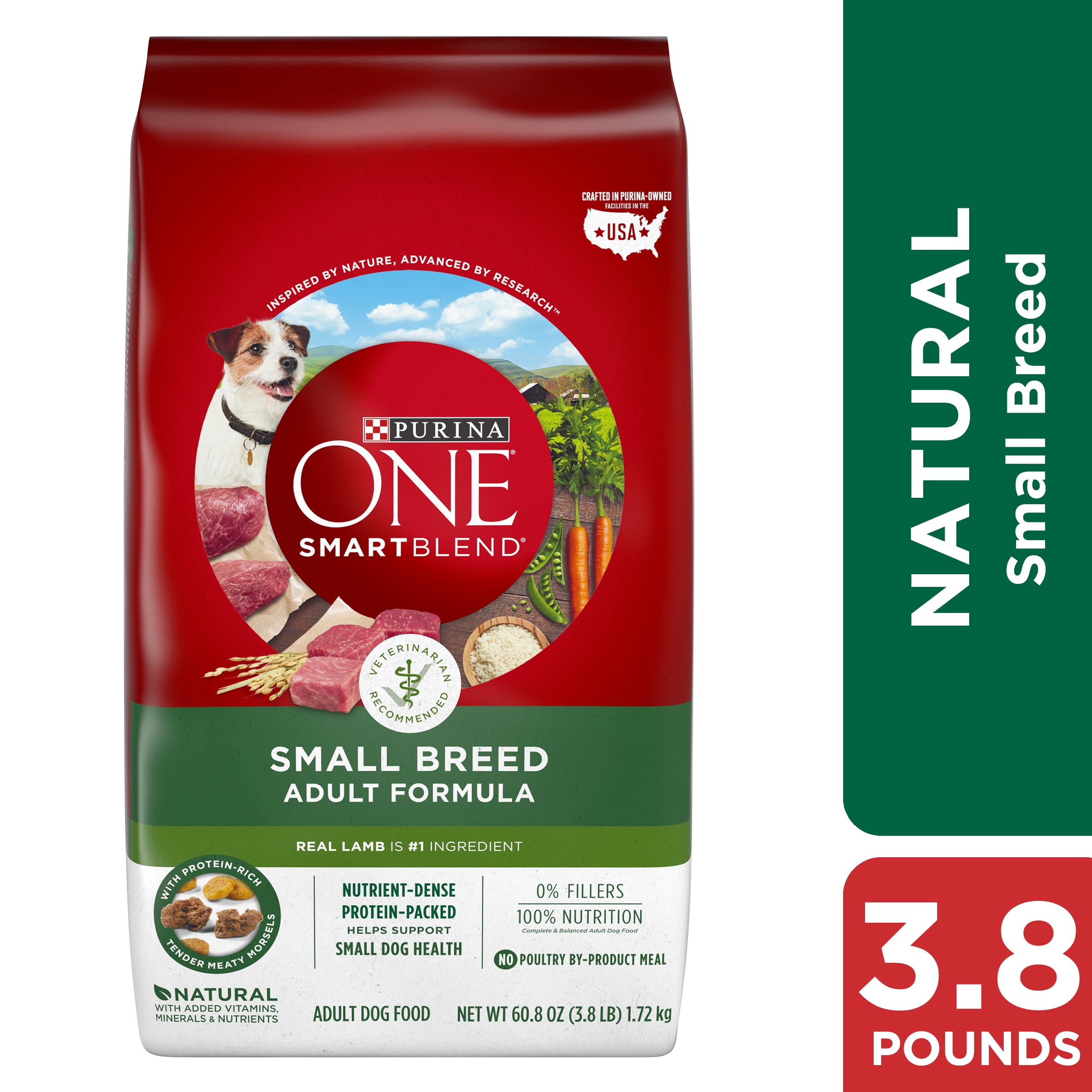 Purina ONE Natural Small Breed Dry Dog Food, SmartBlend Small Breed Lamb & Rice Formula, 3.8 lb