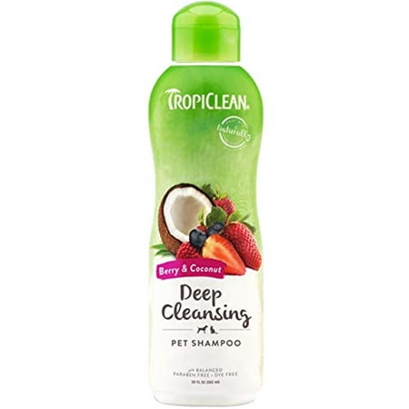 TropiClean Berry Coconut Deep Cleansing Shampoo for Pets 20oz Effective Cleansing for Smelly Dogs and Cats Made in the USA