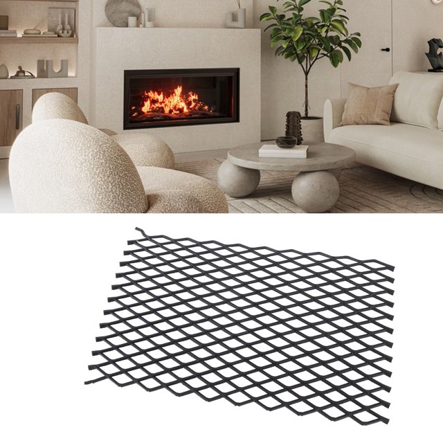 Fireplace Grate Ember Retainer Steel Ember Retainer Mesh Metal Construction Ember Retainer for Indoor Outdoor Fire Pit