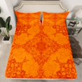 thumbnail image 2 of Manfei Gothic Floral Full Size Sheets,Retro Flower Floral Bed Sheets,Orange Sheet Sets For Kids,Breathable Home Decor,4 Pieces, 2 of 7