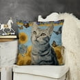thumbnail image 4 of cat butterflies sunflowerlinen throw pillowcase decoration pillowcase gifting preferred 24x24 inch cushion cover 2 sets sofa pillowcase sofa bedroom living room car, 4 of 5