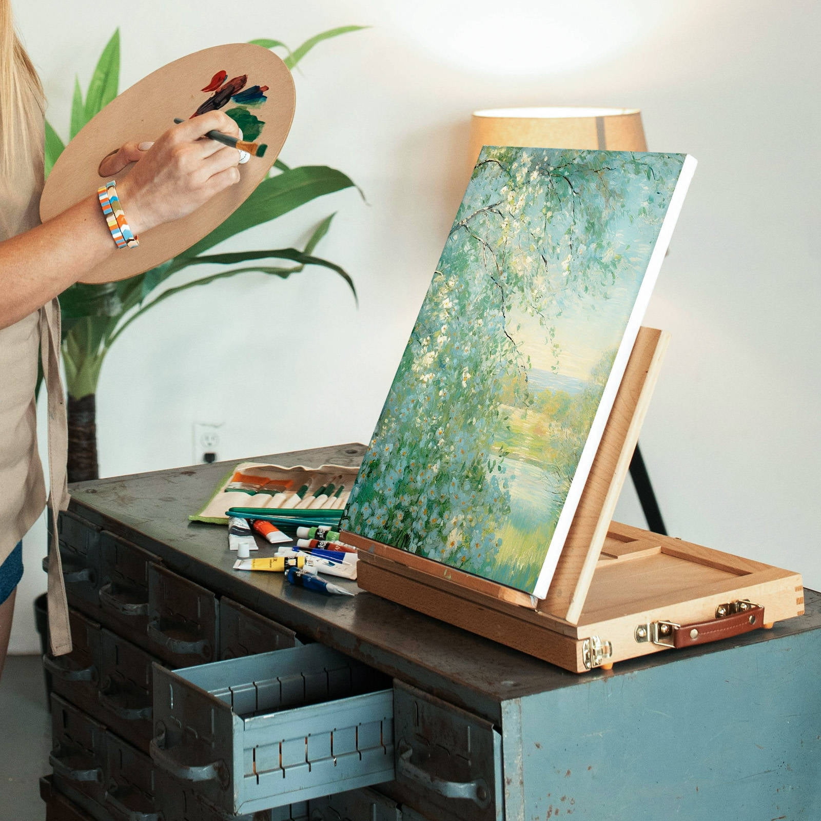 HONMEET 6-Pack White Cotton Canvas Boards for Painting, Square Panels Ideal for Oil and Acrylic Art Techniques