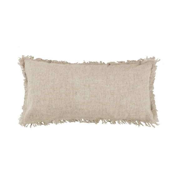 Levtex Home - Decorative Pillow (12 x 24in.) - Linen Fringe - Natural
