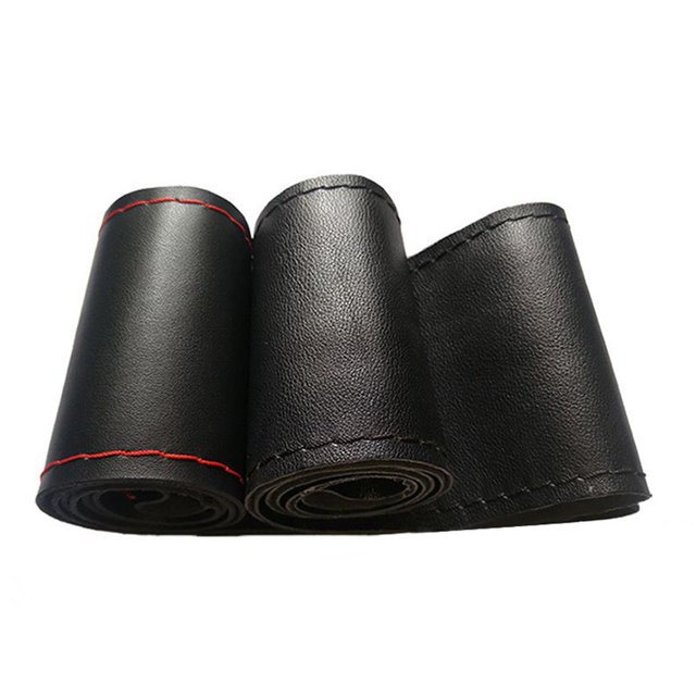 Sidaley Protector de volante de cuero de fibra de cubierta de volante de coche de costura a mano Universal Automoción decorativa y accesorios No.2 Sidaley VI009045-02