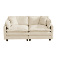 thumbnail image 5 of Tcbosik 78 inch Modern Couch for Living Room, Chenille Upholstered Sectional Loveseat with Pillow, Cozy 2-Seater Sofa for Bedroom, Beige, 5 of 6