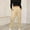 Khaki, variant on Cuffed Womens Cargo Pants Straight Fall Fashion Elastic Waist Workout Leggings Travel Relaxed Fit Sports Full Length Stretch Jogger