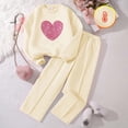 thumbnail image 2 of Gunia Spring Outfits For Kids Girls Sweater Design Heart Pattern Long Sleeve Top Pants Double Layered Clothes Set 7-12 Years, 2 of 9