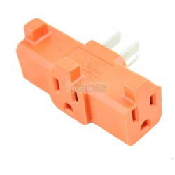 1 wall tap plug to 3-Grounded Outlet socket Converter Heavy Duty Adapter 