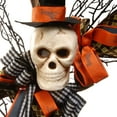 thumbnail image 3 of National Tree Company Artificial Skeleton's Wreath, Decorated with Branches, Orange and Black Trim, Berry Clusters, Assorted Leaves, Halloween Collection, 24 inches, 3 of 3