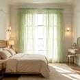 thumbnail image 5 of Light Filtering Window Drapes Leaf Print Sheer Voile Curtain Panel For Living Room Balcony Green 78 In, 5 of 5