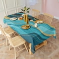 thumbnail image 3 of Blue Gold Wave Marble Pattern Rectangle Tablecloth 60"x120",Waterproof Polyester Rectangle Table Cloth, Wipeable Spillproof Polyester Tablecloth for Dining, Camping, Indoor and Outdoor, 3 of 6