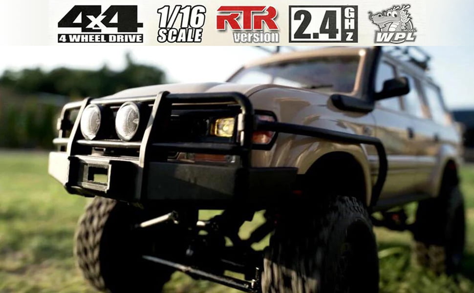 1/16 Scale RC Crawler, WPL C54-1 RTR RC Truck 4x4 Off Road RC Rock Crawler with Upgraded Chassis, 260 Motor New Gearbox and Batteries for Adults Hobby Toy Yellow