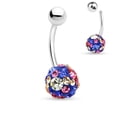 thumbnail image 5 of 14ga CZ Gem Paved Ferido Ball - 316L Surgical Steel - Belly Button Rings, 5 of 5
