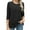 Black, variant on gakvbuo Summer Tops For Women 2025 Vacation 3/4 Sleeve Shirt Tunic Tops Women's Fashion Wrinkled Round Neck 3/4 Sleeve T-shirt Loose-fitting Cropped Sleeve Top