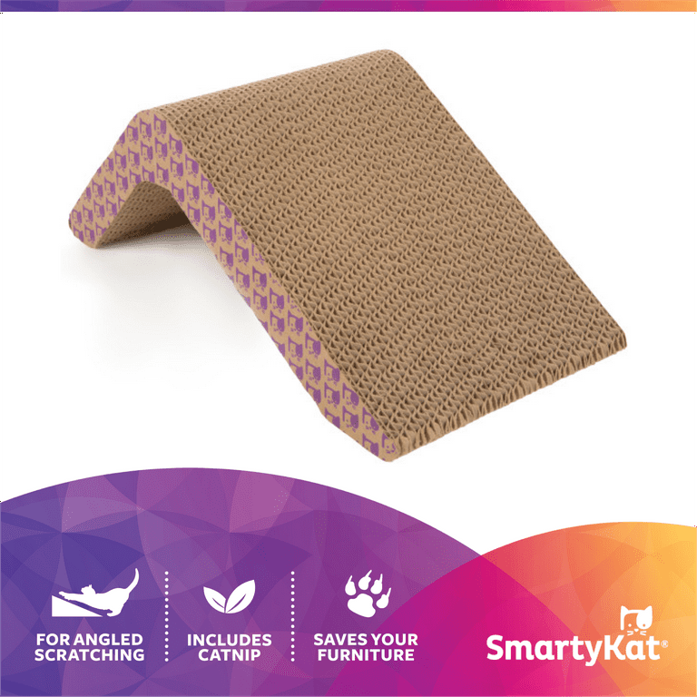 SmartyKat Super Scratcher Reversible Catnip Infused Corrugated Cardboard Cat Scratching Floor Pad