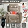 thumbnail image 2 of Sesslife Power Lift Recliner Chair for Elderly, Lift Chair Recliners with Massage and Heat, Modern Reclining Mechanism Electric Sofa with 2 Cup Holders and Side Pockets for Living Room, Khaki, 2 of 8