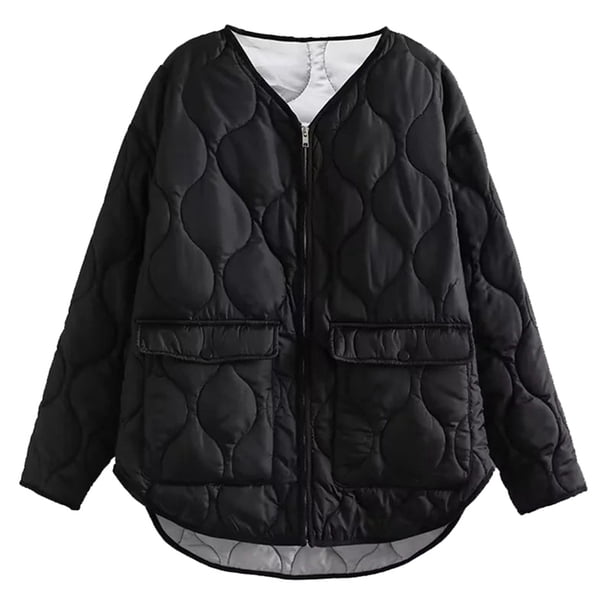 Gibobby Abrigos de mujer, Abrigos de plumón para mujer, con cuello alto, resistentes al agua, ligeros, chaquetas de parkas para mujer, chamarra de plumón(Negro,CH)