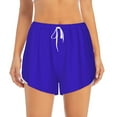 thumbnail image 4 of Lsque Darkblue Printed Women's Running Shorts with Liner Pockets,Elastic Quick Dry Workout Athletic Gym Yoga Shorts,Womens High Waist Shorts-Small, 4 of 9