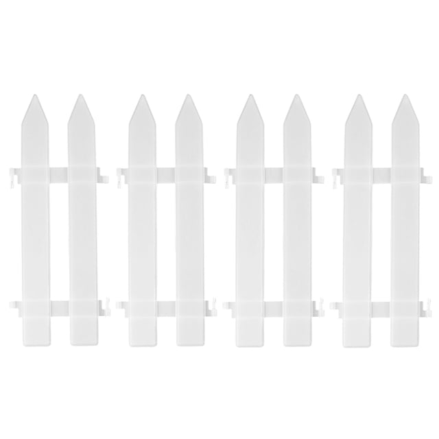 Christmas Tree Belt White Picket Fenceside Frame 4.6 X 12 Inch Mini Plastic Decorative Fence