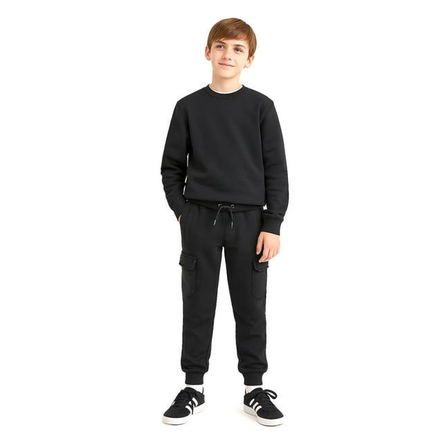 Pantalon jogger tipo cargo para niño /Kids 96180 (Negro) negro G