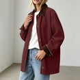 thumbnail image 5 of Chiccall Women Fall Winter Jackets Oversized Vintage Corduroy Lapel Button Down Coat with Pockets Wine XXL, 5 of 10