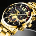 thumbnail image 2 of Reloj de negocios con correa de acero inoxidable de moda para hombre, manecillas luminosas y calendario, reloj de cuarzo, 2 of 6