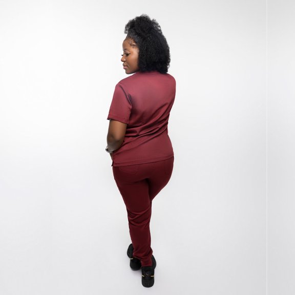 Dorothy 5 pocket joggers scrub set in Red