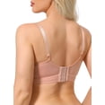 thumbnail image 3 of INSPIRE CHIC Nursing Bras for Women Lace Breastfeeding Wireless Soft Cup Pregnancy Crossover Plunge Maternity Bra S Pink, 3 of 4