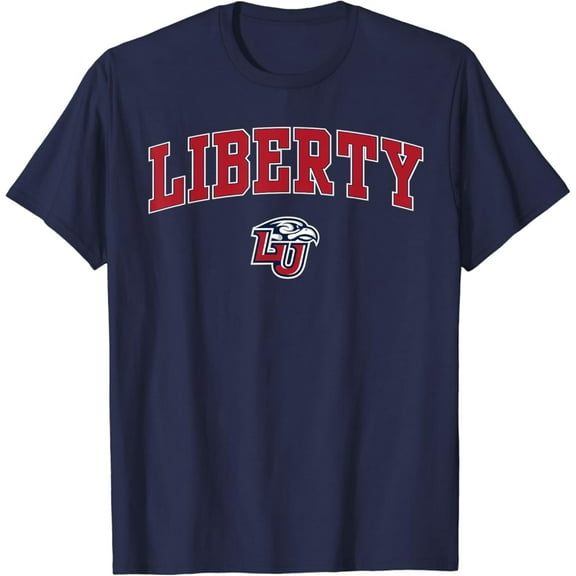 Liberty Flames Arch Over Navy Licensed Vintage T-Shirt