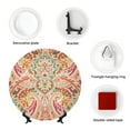 thumbnail image 4 of Balery Indian Paisley 1 Print Bone China Decorative Plate Ceramic Dinner Plates Art Crafts with Display Stand-10in, 4 of 6