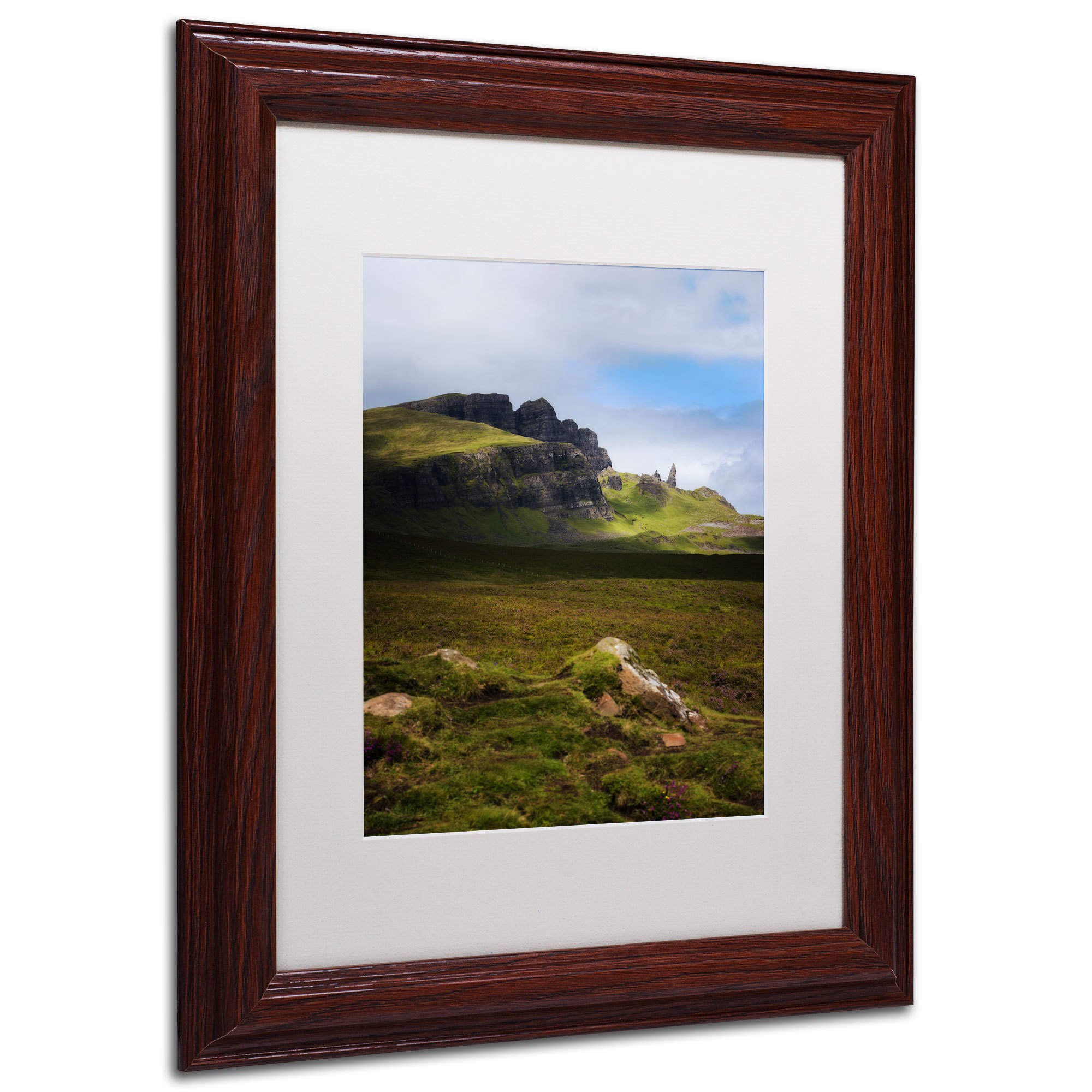 Trademark Fine Art "Old Man of Storr" Canvas Art by Philippe Sainte-Laudy, White Matte, Wood Frame